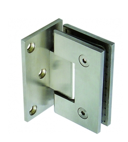 Dobradiça Aço Inox Escovado 90° Vidro Alvenaria