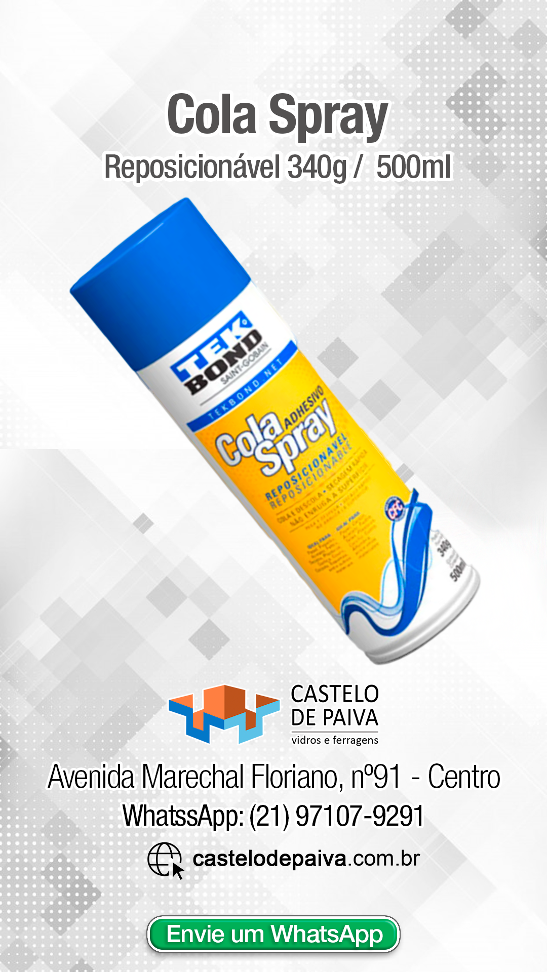 Cola Spray Reposicionavel Tek Bond - Castelo de Paiva